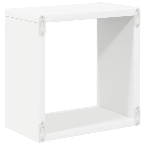Стенни кубични рафтове, 4 бр, бели, 26x15x26 см