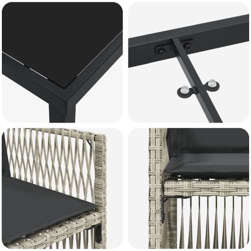 Комплект за хранене в градината 5 pcs Светлосиво