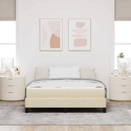 Легло с пружинирана основа Крем 140 x 200 cm текстил
