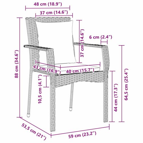 Комплект за хранене в градината 5 pcs Черно полиратан