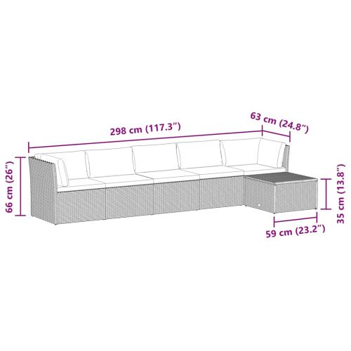 Градински комплект с възглавници, 4 части, сив полиратан