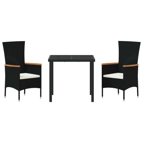 Комплект за хранене в градината с възглавница 3 pcs Черно