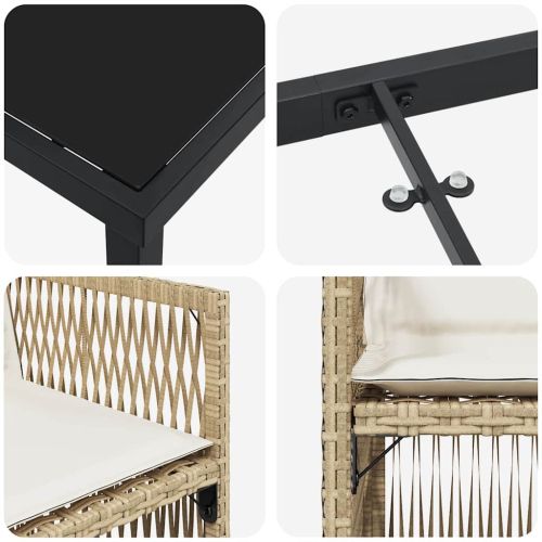 Комплект за хранене в градината 5 pcs Бежово