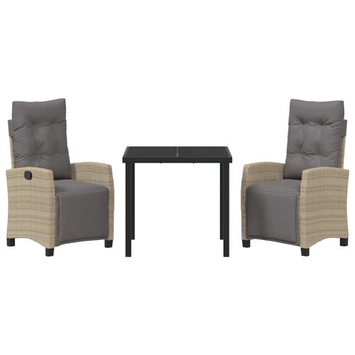 Комплект за хранене в градината 3 pcs Бежово полиратан