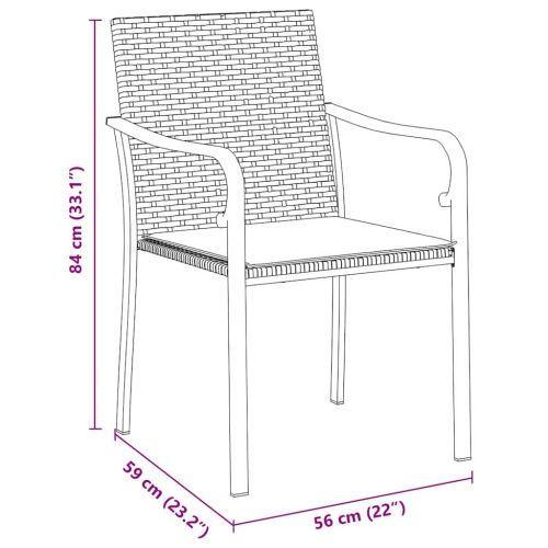Комплект за хранене в градината 3 pcs Кафяв и черен ПЕ ратан