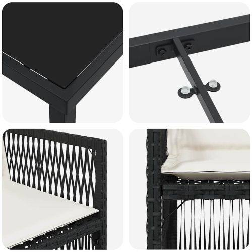 Комплект за хранене в градината 5 pcs Черно