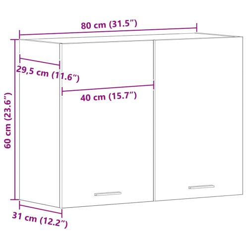 Висящ шкаф Lyon Черния дъб 80 x 31 x 60 см Инженерно дърво
