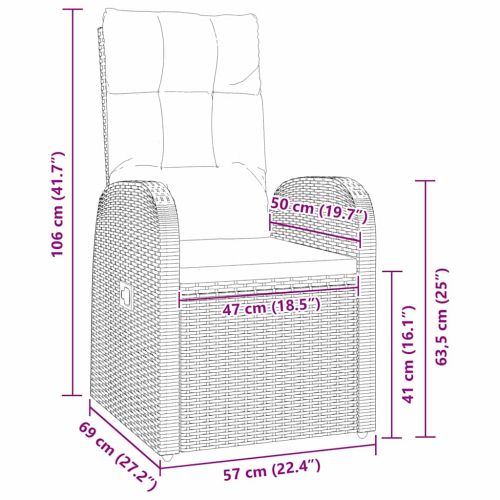 Комплект за хранене в градината 3 pcs Черно полиратан