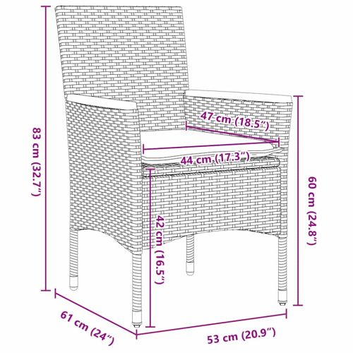 Комплект за хранене в градината 5 pcs Сив полиратан