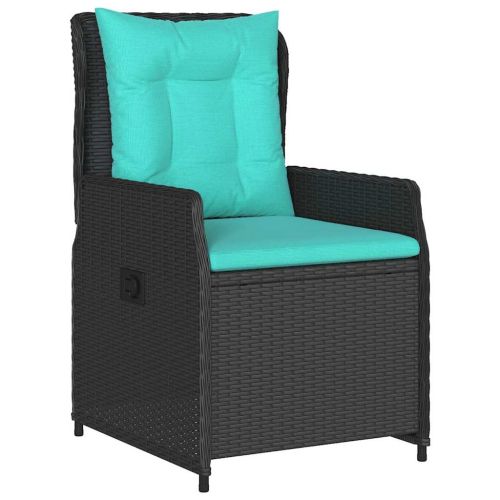 Комплект за хранене в градината 3 pcs Черно Полиратан