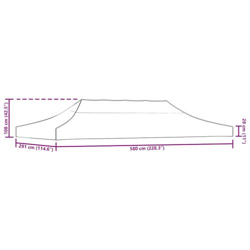 Покривало за парти шатра, 6x3 м, жълто, 270 г/м²