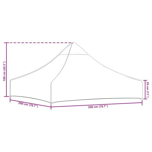 Покривало за парти шатра, 2x2 м, оранжево, 270 г/м²