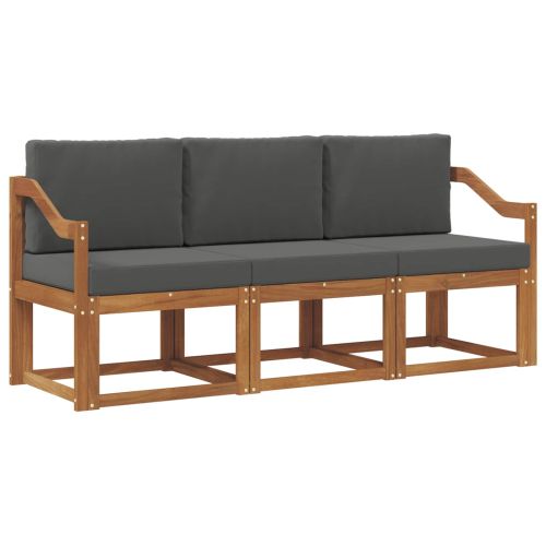 Комплект дивани за открито 3 pcs Натурален и Антрацит