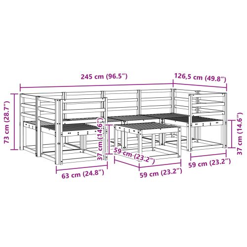 Комплект дивани за открито 7 pcs Естествен