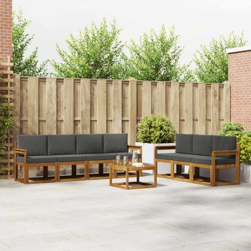 Комплект дивани за открито 8 pcs Натурален и Антрацит