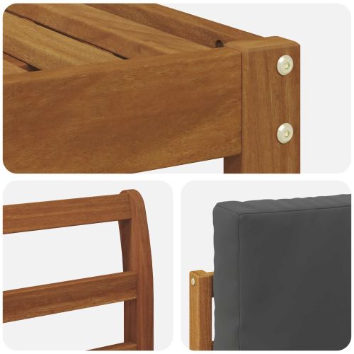 Комплект дивани за открито 8 pcs Натурален и Антрацит