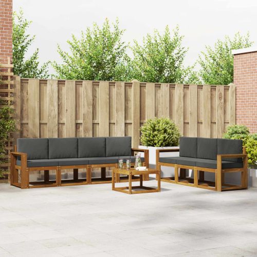 Комплект дивани за открито 8 pcs Натурален и Антрацит