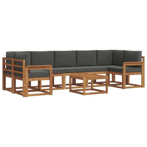 Комплект дивани за открито 8 pcs Натурален и Антрацит