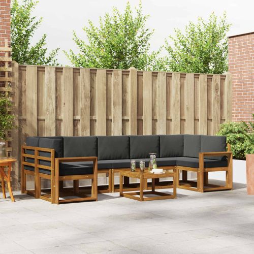 Комплект дивани за открито 8 pcs Натурален и Антрацит