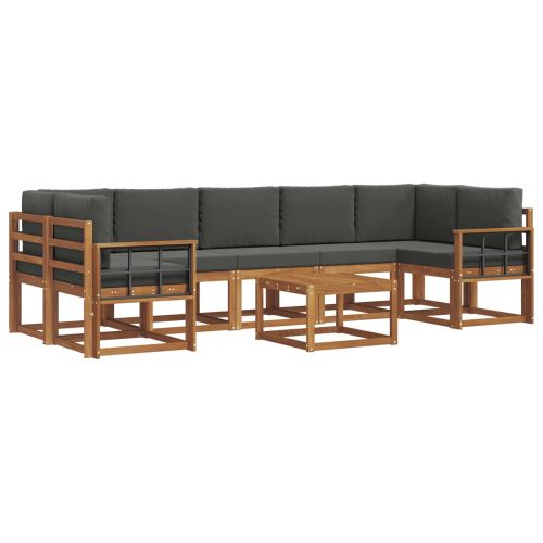 Комплект дивани за открито 8 pcs Натурален и Антрацит