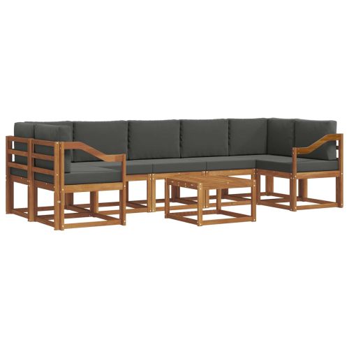 Комплект дивани за открито 8 pcs Натурален и Антрацит