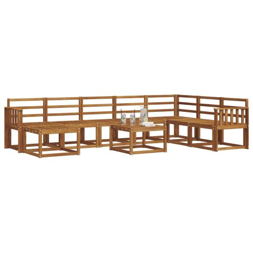 Комплект дивани за открито 9 pcs Естествен