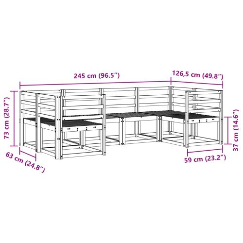 Комплект дивани за открито 6 pcs Естествен
