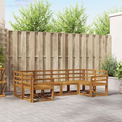 Комплект дивани за открито 6 pcs Естествен