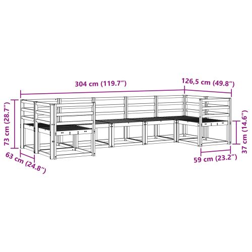 Комплект дивани за открито 7 pcs Естествен