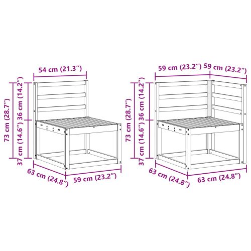 Комплект дивани за открито 7 pcs Естествен