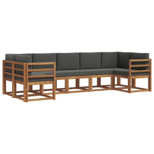 Комплект дивани за открито 7 pcs Натурален и Антрацит