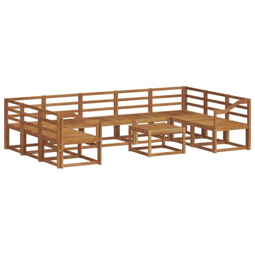 Комплект дивани за открито 10 pcs Естествен