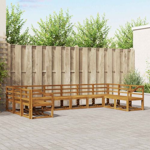 Комплект дивани за открито 10 pcs Естествен