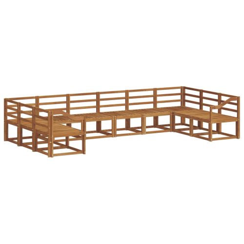 Комплект дивани за открито 10 pcs Естествен