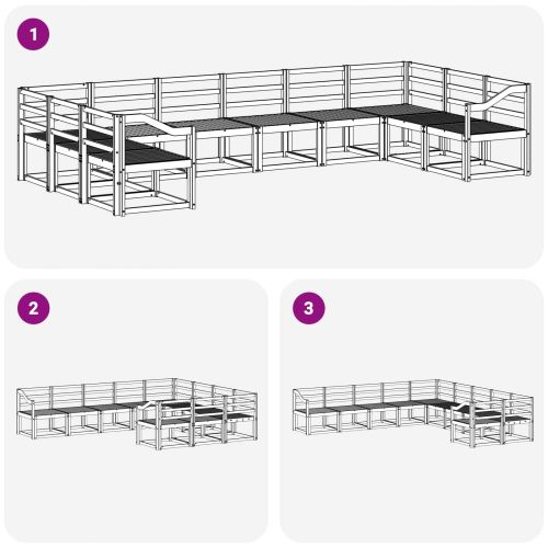 Комплект дивани за открито 10 pcs Естествен