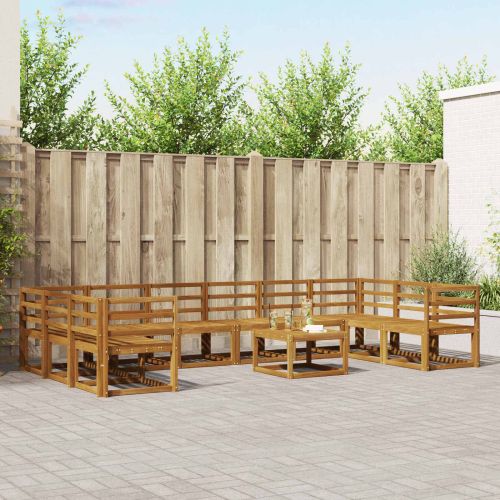 Комплект дивани за открито 11 pcs Естествен