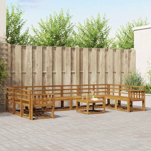 Комплект дивани за открито 11 pcs Естествен