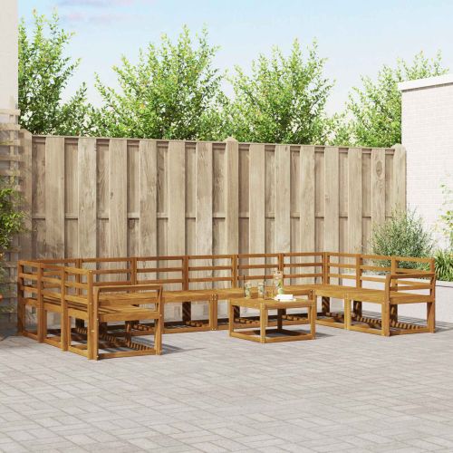 Комплект дивани за открито 11 pcs Естествен