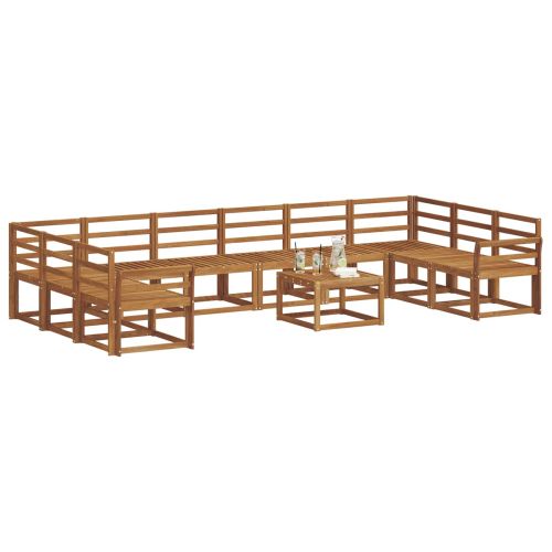 Комплект дивани за открито 11 pcs Естествен