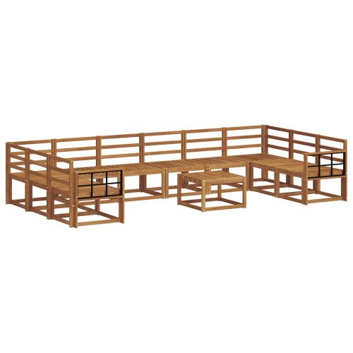 Комплект дивани за открито 11 pcs Естествен