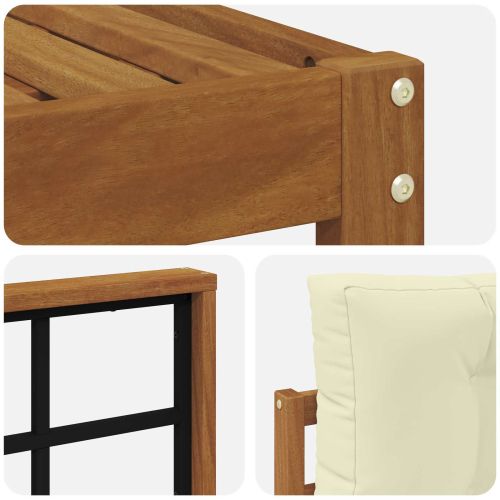 Комплект дивани за открито 5 pcs Натурален и Крема