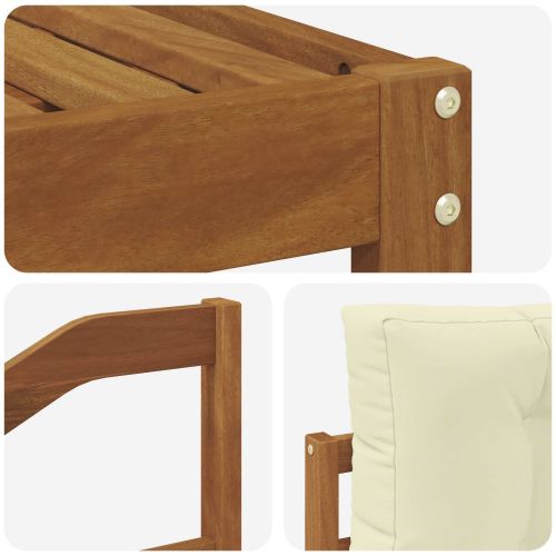 Комплект дивани за открито 5 pcs Натурален и Крема