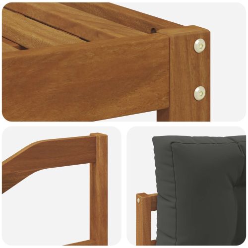 Комплект дивани за открито 5 pcs Натурален и Антрацит