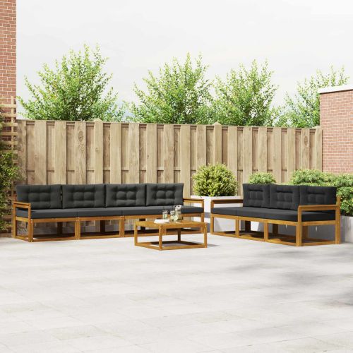 Комплект дивани за открито 8 pcs Натурален и Антрацит