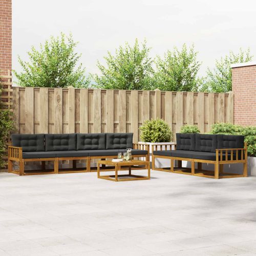 Комплект дивани за открито 8 pcs Натурален и Антрацит