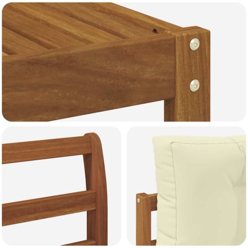 Комплект дивани за открито 8 pcs Натурален и Крема