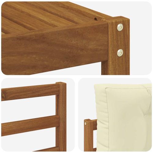 Комплект дивани за открито 9 pcs Натурален и Крема