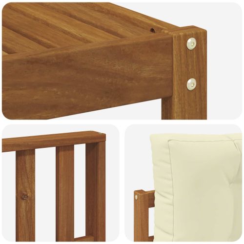 Комплект дивани за открито 9 pcs Натурален и Крема