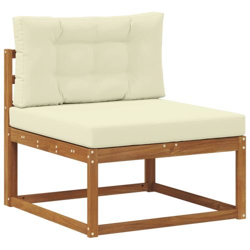 Комплект дивани за открито 9 pcs Натурален и Крема