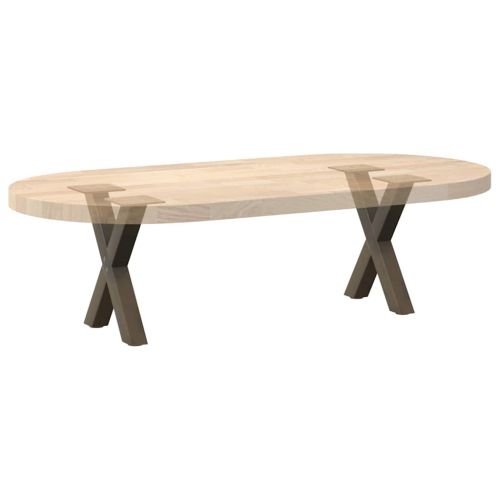 Крака за масичка за кафе, X-образни, 2 бр., естествена стомана, 30 x (30-31) см, стомана